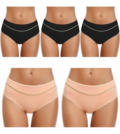 Panties Womens Underwear- Stretch High Cut Full Coverage Hipster Soft Cotton Active Sport Briefs Ladies Panties for Women - 3...