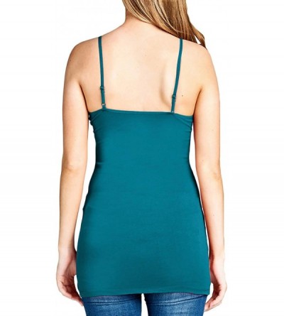 Camisoles & Tanks Women's Basic Tank and Cami Tops with Adjustable Spaghetti Straps (S-3X) - Teal - CF196YNOU2Z $7.83