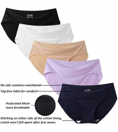 Panties No Show Seamless Panties XS-XXL for Legging-Low Rise Hipster Underwear Braguitas - A low Rise Hipster-5 Pair-multicol...