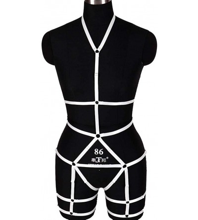Garters & Garter Belts Women's Body Harness Bra Punk Garter Belt Soft Hollow Carnival Dance Accessories Gothic Adjustable Cos...
