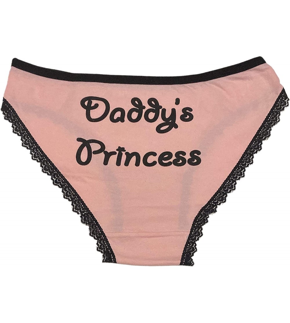 Panties Daddy's Princess Panty with Lace Color Options - Peach-dots - C4198CKW4QH $13.36