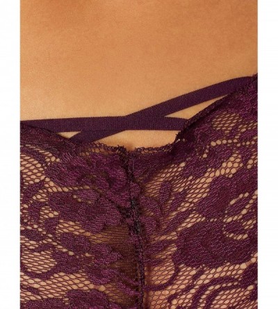 Panties Women's Lace Short Panty- 3-Pack - Purple Winter Bloom - CY18S6Q4230 $15.90