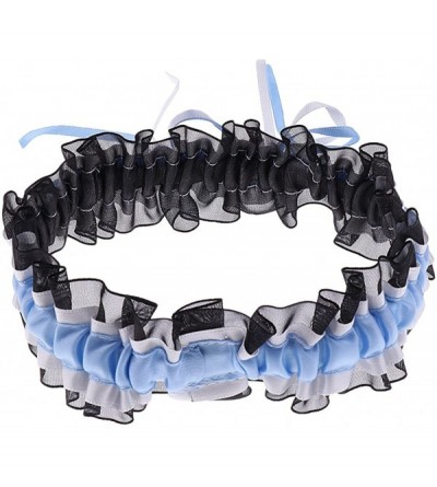 Garters & Garter Belts Bridal Wedding Diamond Bow Knot Lace - Blue - C619CSTGRK6 $17.02