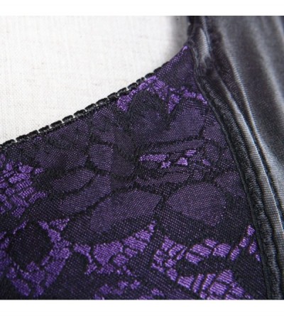 Shapewear Women's Lace Up Boned Overbust Corset Bustier Bodyshaper Top - Purple-2928 - CS12DATNOZV $14.85