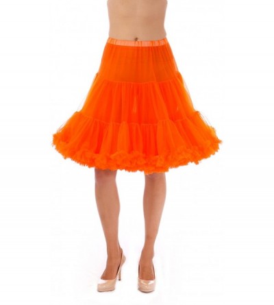 Slips Luxury Vintage Knee-Length Crinoline Jennifer Petticoat Skirt Pettiskirt- Adult Tutu for Rockabilly 50s - Orange - C511...