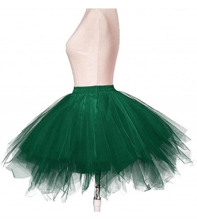 Shapewear Women's 1950s Vintage Petticoats Crinolines Bubble Tutu Dance Half Slip Skirt - Dark Green - CO18DN56L38 $21.76