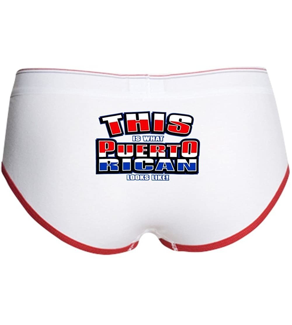 Panties Women's Boy Brief Underwear What Puerto Rican Looks Like Flag - White Red - CA18IZYNDXY $35.35