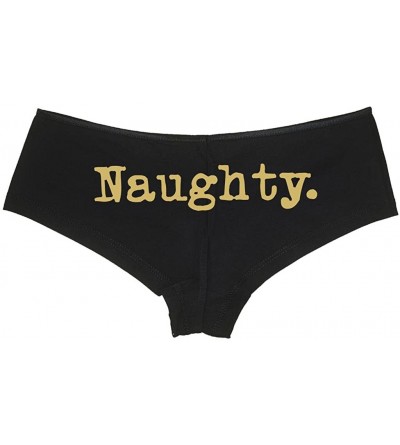 Panties Women's Naughty Girl Booty Bad Hot Sexy Boyshort - Black/Sand - CW11UPIP30V $11.32