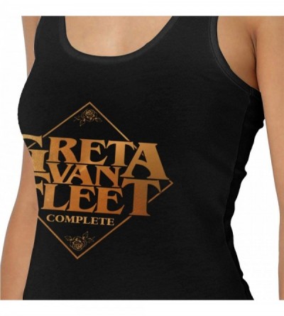 Camisoles & Tanks Greta Van Fleet Complete Womans Sexy Tank Vest Funny Vest T Shirts Black - Black - CP19D44D7NW $24.30