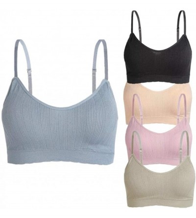 Camisoles & Tanks 3 Pieces Spaghetti Strap Tank Camisole Top Bra for Women Sports Yoga Sleeping - Blue/Green/Pink - CE19DLI2U...