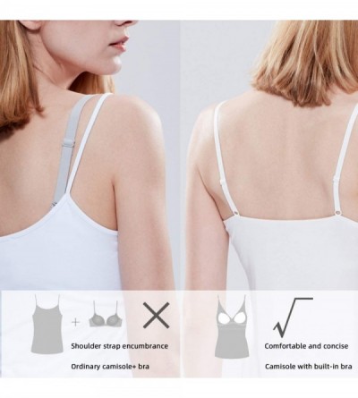 Camisoles & Tanks Women's Camisole with Built in Shelf Bra Basic Cami Tank Top Adjustable Spagehtti Straps Undershirts 1/3 Pa...