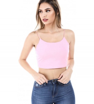 Camisoles & Tanks Women's Premium Cotton Tube and Tank Top- Made in USA - Tank Pink - C118GE5I9KN $22.02