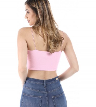 Camisoles & Tanks Women's Premium Cotton Tube and Tank Top- Made in USA - Tank Pink - C118GE5I9KN $12.89
