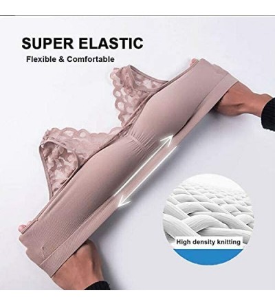 Bras Push Up Comfort Super Elastic Breathable Lace Bra - Beige - CD19DNW24H0 $16.22