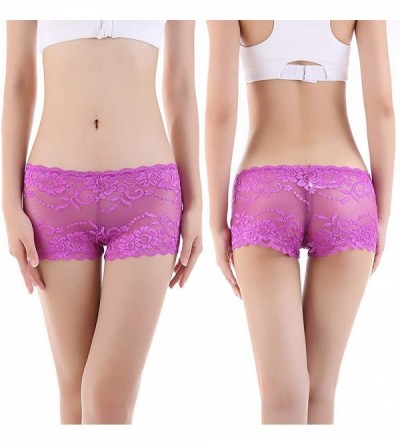 Panties Pack 5 Women's Lace Underwear Plus Size Boyshort Panties & Hipsters Panty - Pink+watermelon Red+purple - CO18YRDMEEC ...