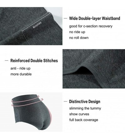Panties Womens High Waisted Underwear Cotton Panties Regular & Plus Size Multipack - Darks 1 - CS18CDDXKA0 $28.59
