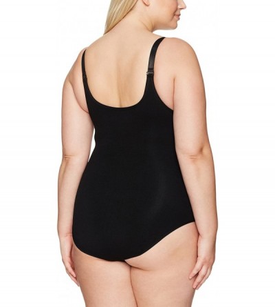 Shapewear Women's Plus Size Wear Your Own Bra Seamless Bodysuit - Black - CX184ERQEYD $34.23