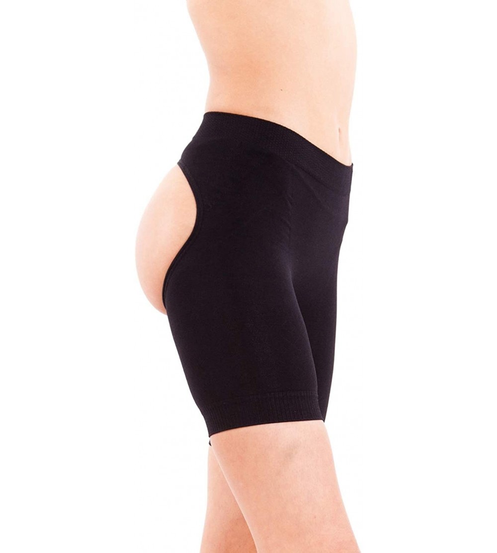 Shapewear Women's Butt-Lifting Shaping Shorts - Black - CJ12D5V2EB5 $10.33