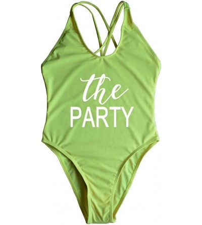 Shapewear Wife of The Party Swimsuit Bridal Wifey Bride Swimming Costume Monokini Swim 90S 80S Strappy Back Personalised - Th...
