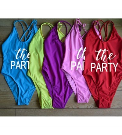 Shapewear Wife of The Party Swimsuit Bridal Wifey Bride Swimming Costume Monokini Swim 90S 80S Strappy Back Personalised - Th...