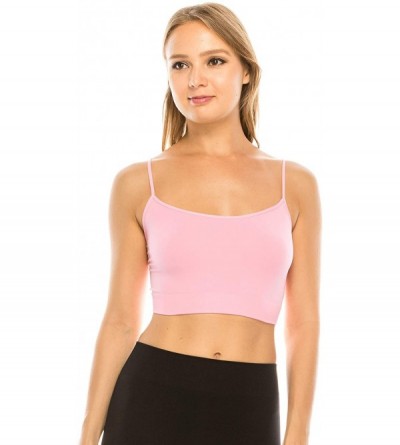 Camisoles & Tanks Bandeau Cami Top (Non-Padded) Made in USA - Pink (6 Inch) - CW12K7DCK5T $10.10