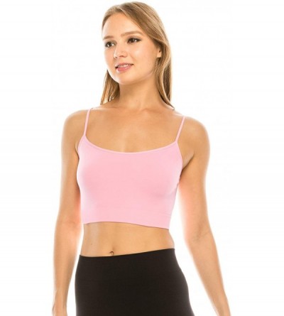 Camisoles & Tanks Bandeau Cami Top (Non-Padded) Made in USA - Pink (6 Inch) - CW12K7DCK5T $10.10