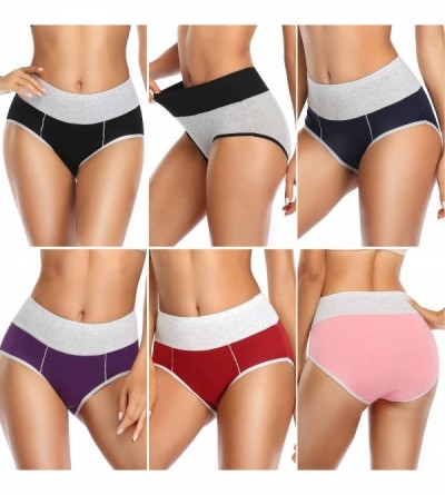 Panties Underwear for Women High Waisted Soft Comfy Stretch Full Coverage Ladies Breifs Womens Cotton Underwear Multipack - M...