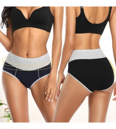Panties Underwear for Women High Waisted Soft Comfy Stretch Full Coverage Ladies Breifs Womens Cotton Underwear Multipack - M...
