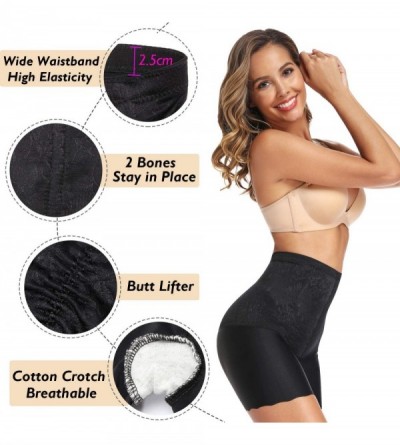 Shapewear Womens Shapewear Shorts Tummy Control High Waist Panty Thigh Slimmer for Under Dresses - Black-302 - C318SAANXCQ $1...