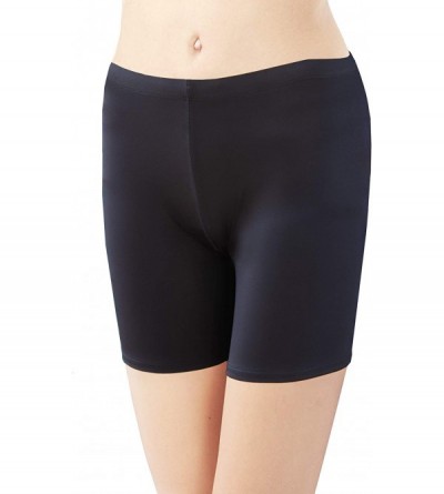 Slips Women's Basic Smooth Slip Short Panty - Black - CL18N0LGXS7 $12.09