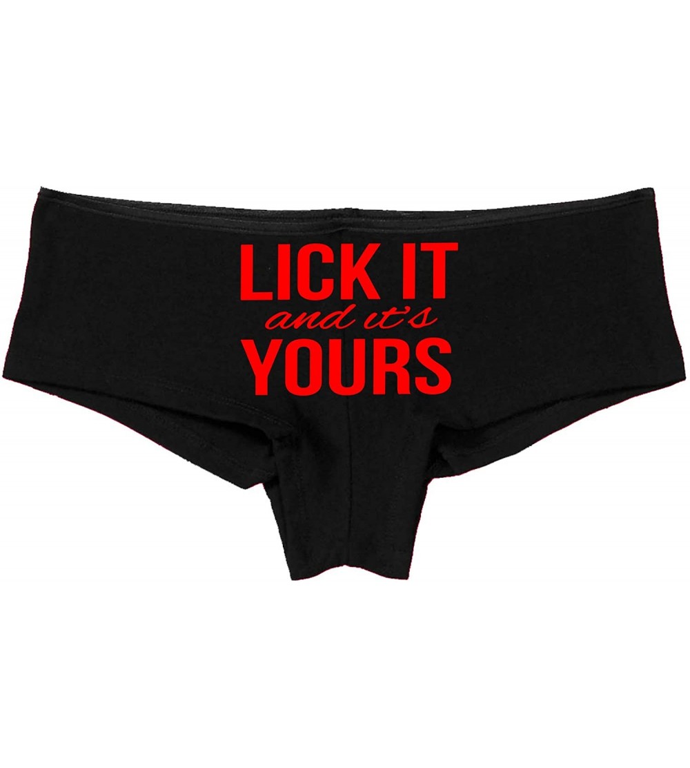 Panties Lick It and Its Your Funny Oral Sex Black Underwear eat me - Red - C618LRNNGT8 $17.75