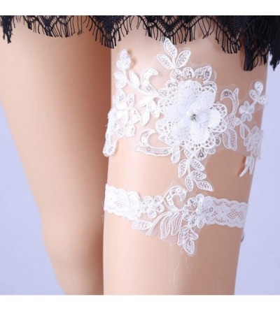 Garters & Garter Belts Wedding Garter for Bride Rhinestone Garter Set Stretch Prom Garters Bridal Leg Garter Set - C - CP193I...