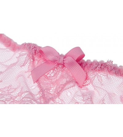 Slips Elastic Sexy Lace Underwear Skirt Underwear Garter Lingerie Brief Underpant - Pink - CG195AQKT0Y $7.69