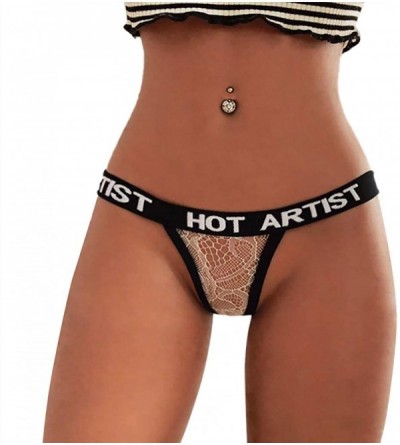 Panties Women's Sexy Thong Panties- Hot Artist Lace Mesh Briefs Underwear G-String Lingerie - White - CH18WL4YOK9 $24.15