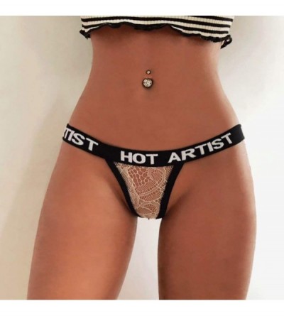 Panties Women's Sexy Thong Panties- Hot Artist Lace Mesh Briefs Underwear G-String Lingerie - White - CH18WL4YOK9 $12.78