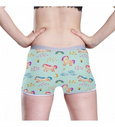 Panties Womens Underwear Boy Shorts Panties Cartoon Cute Funny Rainbow Unicorn Ladies Soft Boxer Briefs Panty - 3d Print - CA...