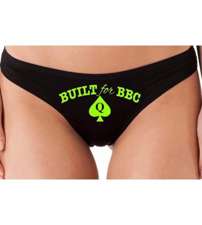 Panties Built for BBC PAWG Queen of Spades QOS Black Thong Underwear - Lime - CE198OU3AXR $12.74