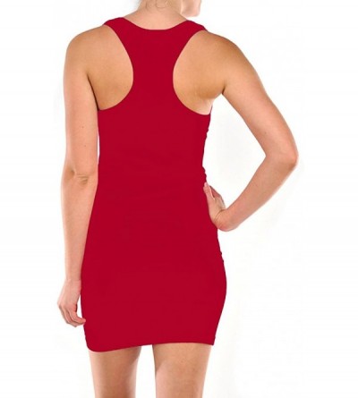 Shapewear Seamless Ladies Long Racerback Dress - Red - CI11W7YU49B $12.46