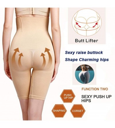 Shapewear Tummy Control Shapewear for Women High Waisted Body Shaper Shorts Thigh Slimmer - Beige - CL192ZGTX8E $13.32