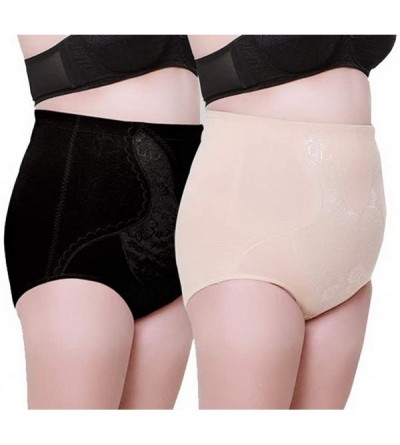 Shapewear Women's High Waist Tummy Control Slimming Panty Plus Size - 5133-black+khaki - CO18KQY969S $38.33