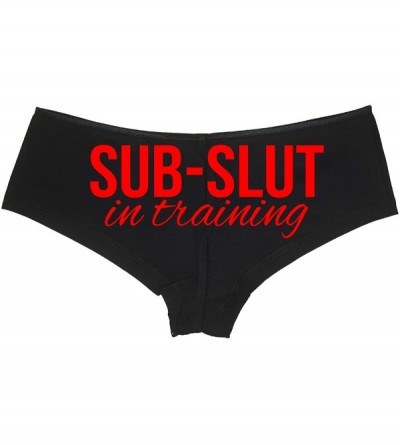 Panties Sub Slut in Training Submissive Black Boyshort Sexy DDLG BDSM - Red - CQ18NUU9URZ $11.20