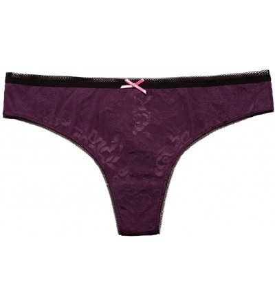 Panties 5 Pack Sexy Thong Underwear for Women- See Through Thongs Panties (5PCS-0122- XX-Large) - CZ18X75DMAQ $16.65