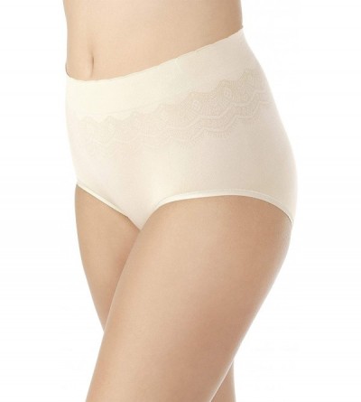 Panties Women's No Pinch-No Show Seamless Brief Panty 13170 - Damask Neutral Lace - C617XSWG5IO $7.97
