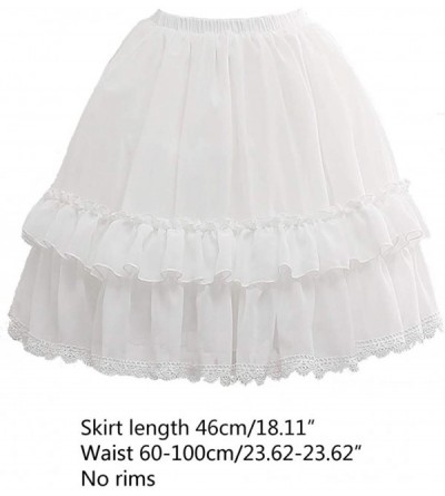 Slips Chiffon Lace Cosplay Petticoat Skirt - Wedding Bride Hoopless Underskirt Petticoat Slip Pettiskirts Tulle Skirt White -...