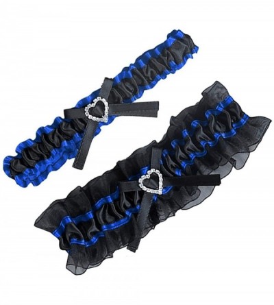 Garters & Garter Belts Wedding Garters Bridal Garters for Bride Set Belt Pearls Royal Blue Ribbon - Blue Black - CX18ALCW268 ...