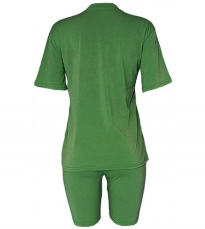 Accessories Fashion Casual Womens Alphabet Printing Yoga Vest Sports Set Elastic Tops+Pants - Green - C61998Z9CA5 $29.17