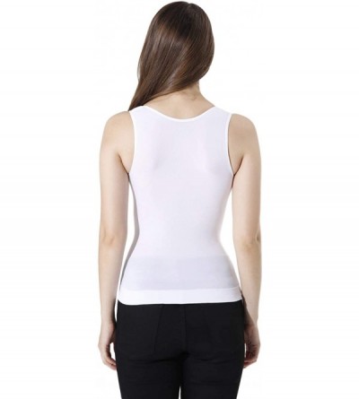Shapewear Women Tank Top Cami Shaper Slimming Compression Vest with Removable Pads - Z3-white(3pcs) - C818NKWWIRM $24.94