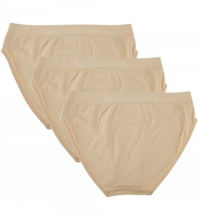 Panties Women's 3 Pack Classic Seamless Hipster Brief Bikini Panties - Nude - CV1855RC8CW $13.72