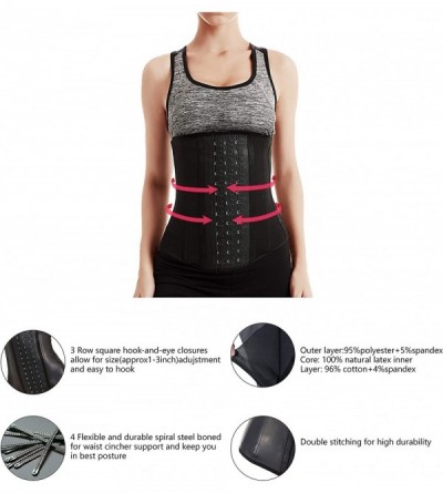 Shapewear Women's Fajas Colombiana Latex Sport Waist Trainer Tummy Control Hourglass Corsets For Weight Loss - Black - CX128X...