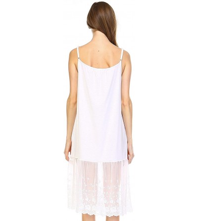 Slips Women's Knit Camisole Full Slip Dresses - Long Lace-ivory - CK18NW359RC $22.92